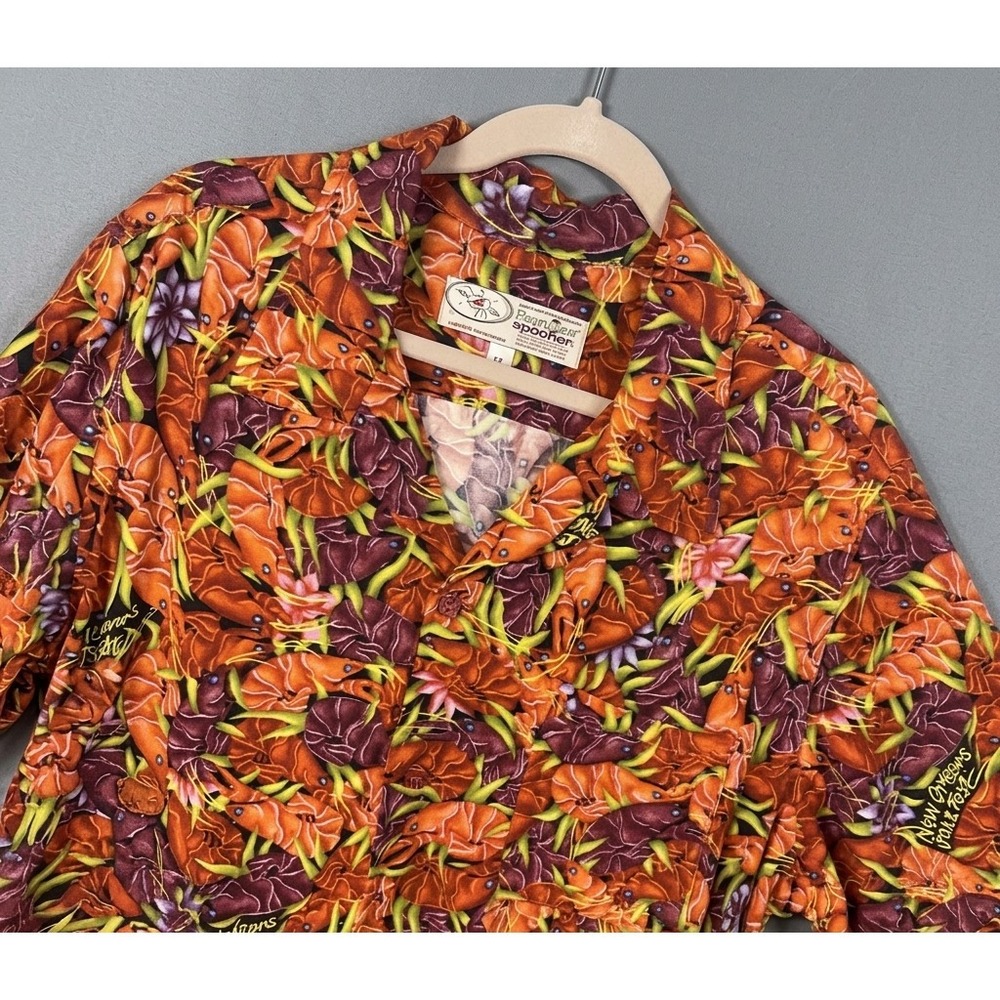 Bayou Wear New Orleans Jazz Fest Shirt Mens XL Orange Crawfish Pocket